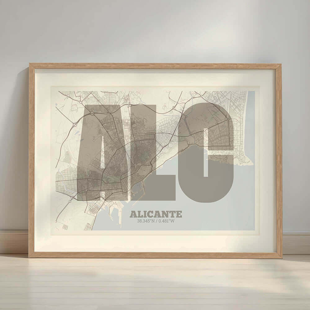 Lámina decorativa de Alicante – Arte tipográfico moderno