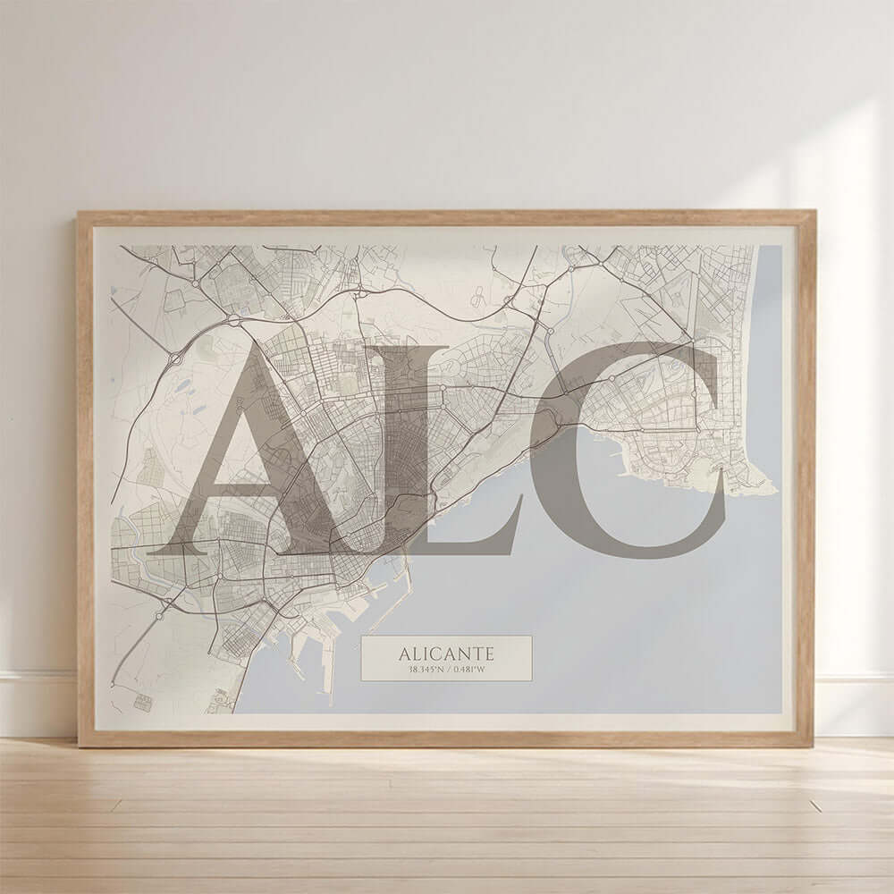 Lámina elegante de Alicante – Póster minimlaista y sofisticado