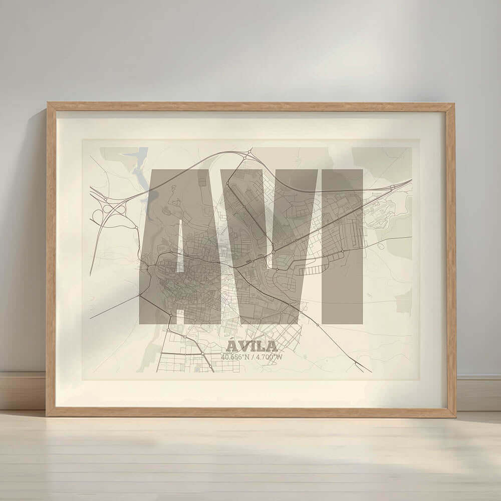 Lámina decorativa de Ávila – Arte tipográfico moderno