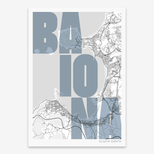 The map of with letters of its name placed randomly, designed in black and white