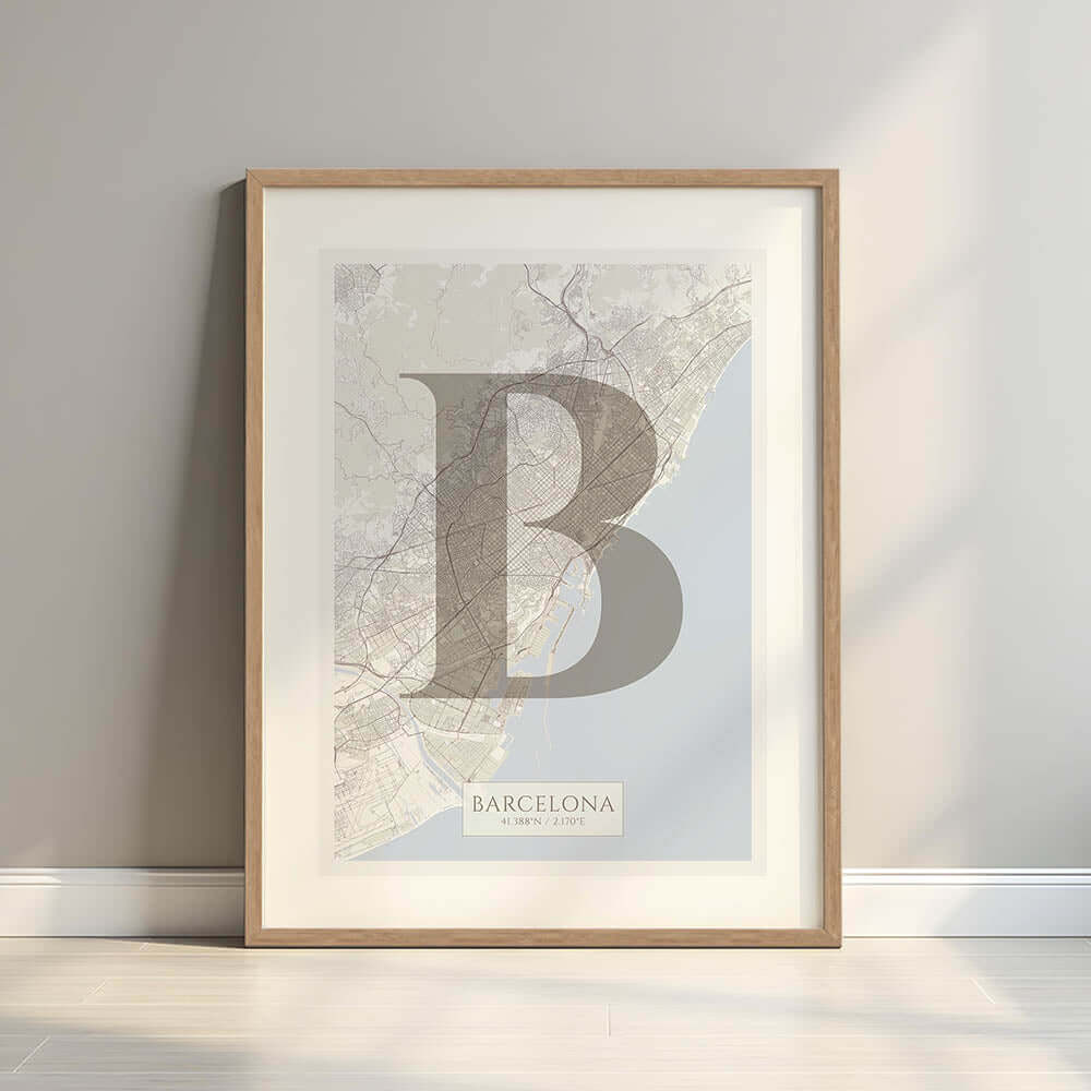 Lámina elegante de Barcelona – Póster minimlaista y sofisticado