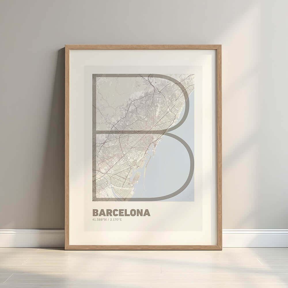 Póster decorativo de Barcelona – Arte tipográfico ultrafino