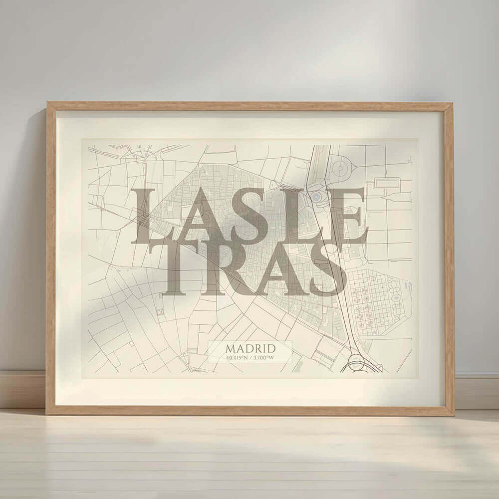 Lámina artística del Barrio de Las Letras, Madrid – Póster minimlaista y sofisticado