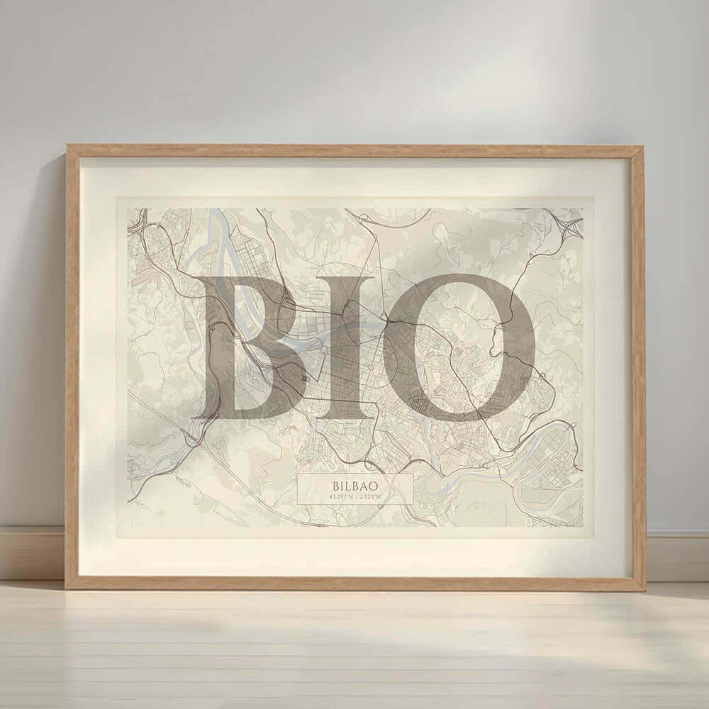 Lámina elegante de Bilbao – Póster minimlaista y sofisticado