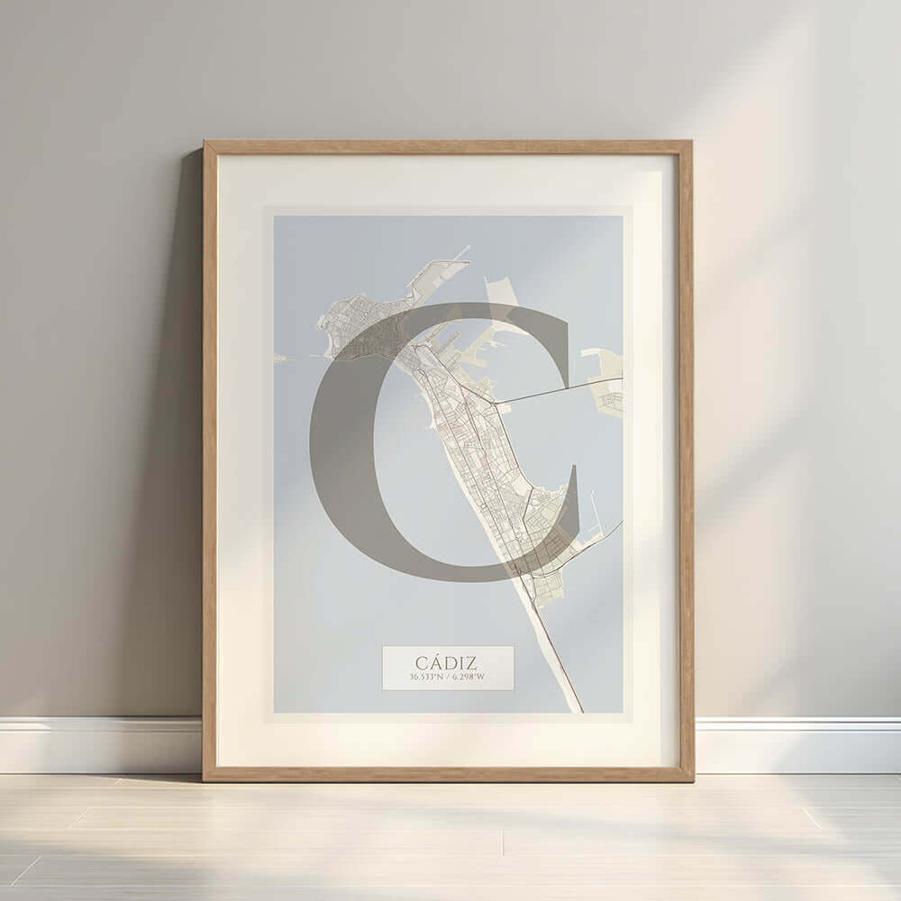 Lámina elegante de Cádiz – Póster minimlaista y sofisticado