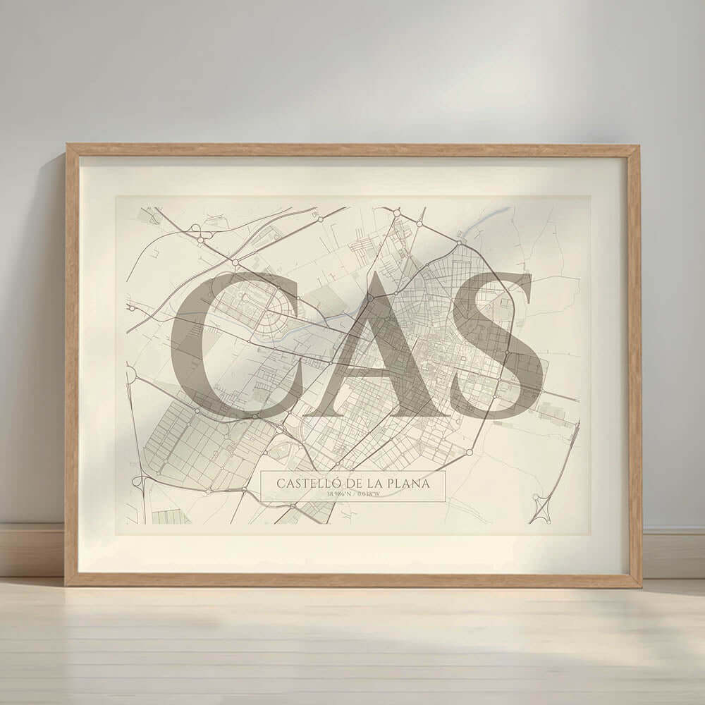 Lámina elegante de Castellón – Póster minimlaista y sofisticado