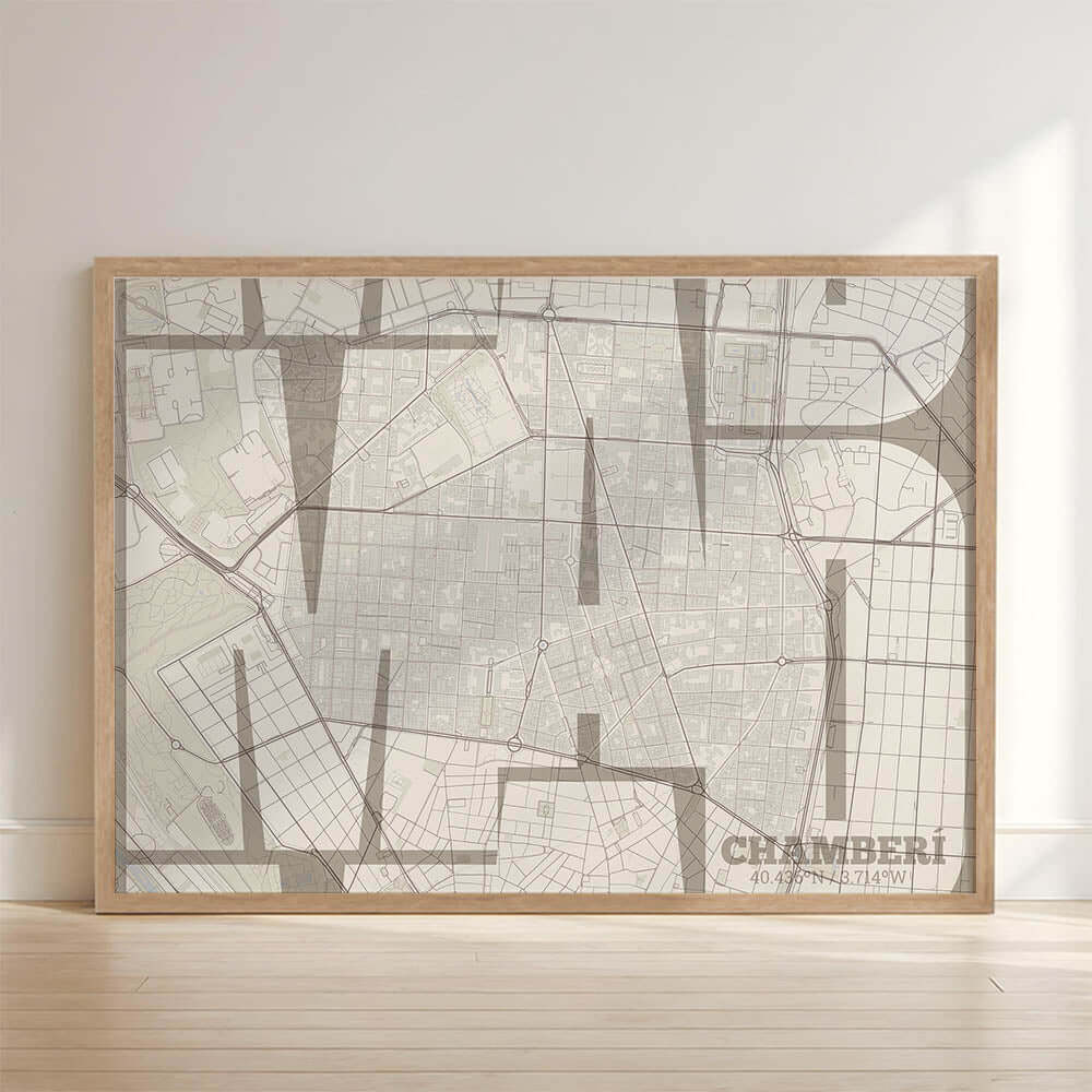 Ilustración de Chamberí, Madrid con tipografía geométrica – "Las Letras Inseparables"
