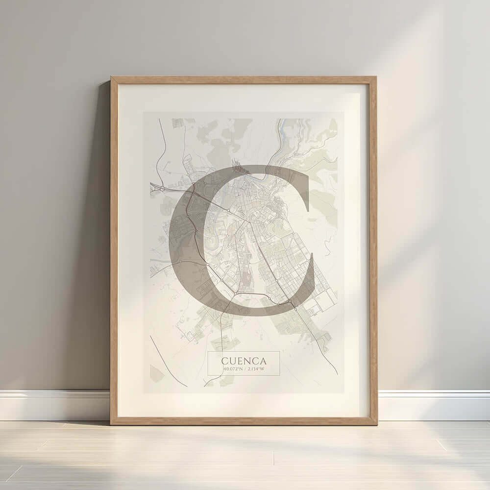 Lámina elegante de Cuenca – Póster minimlaista y sofisticado