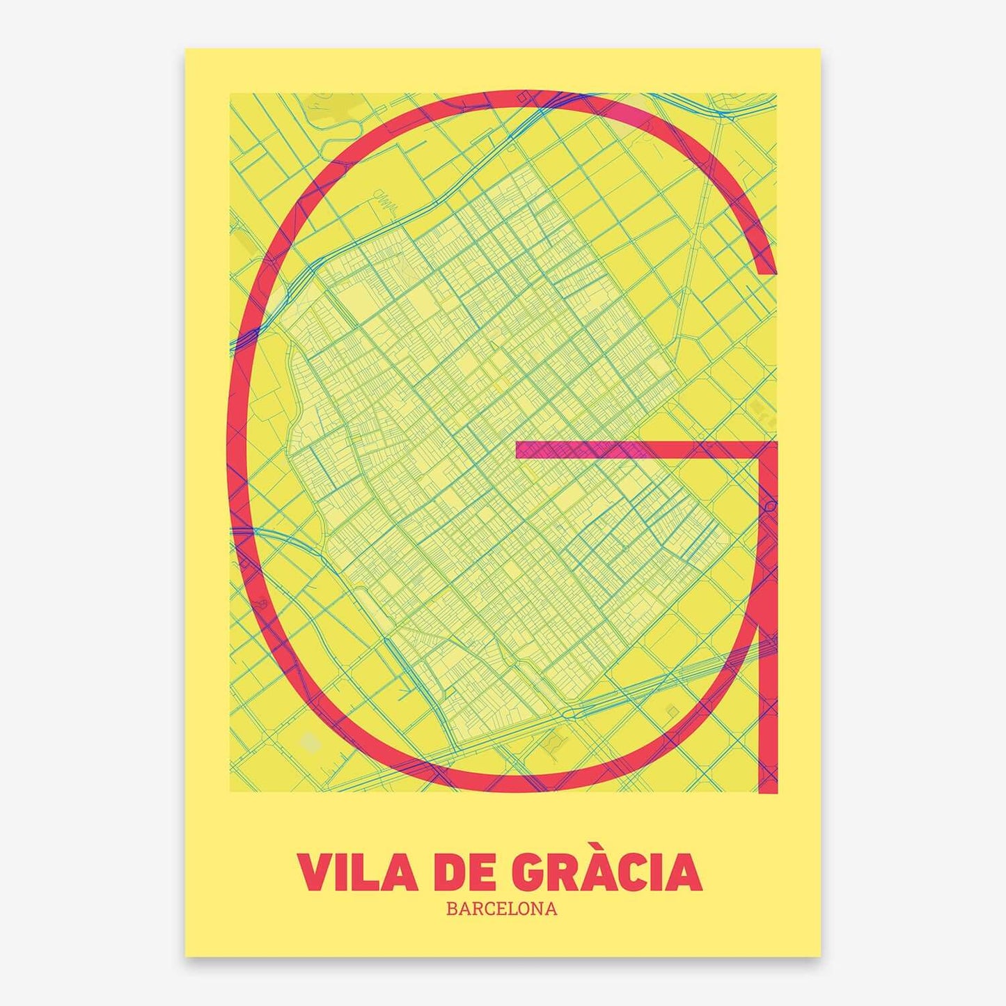 Póster del barrio de Gracia, Barcelona – "La Ultrafina"