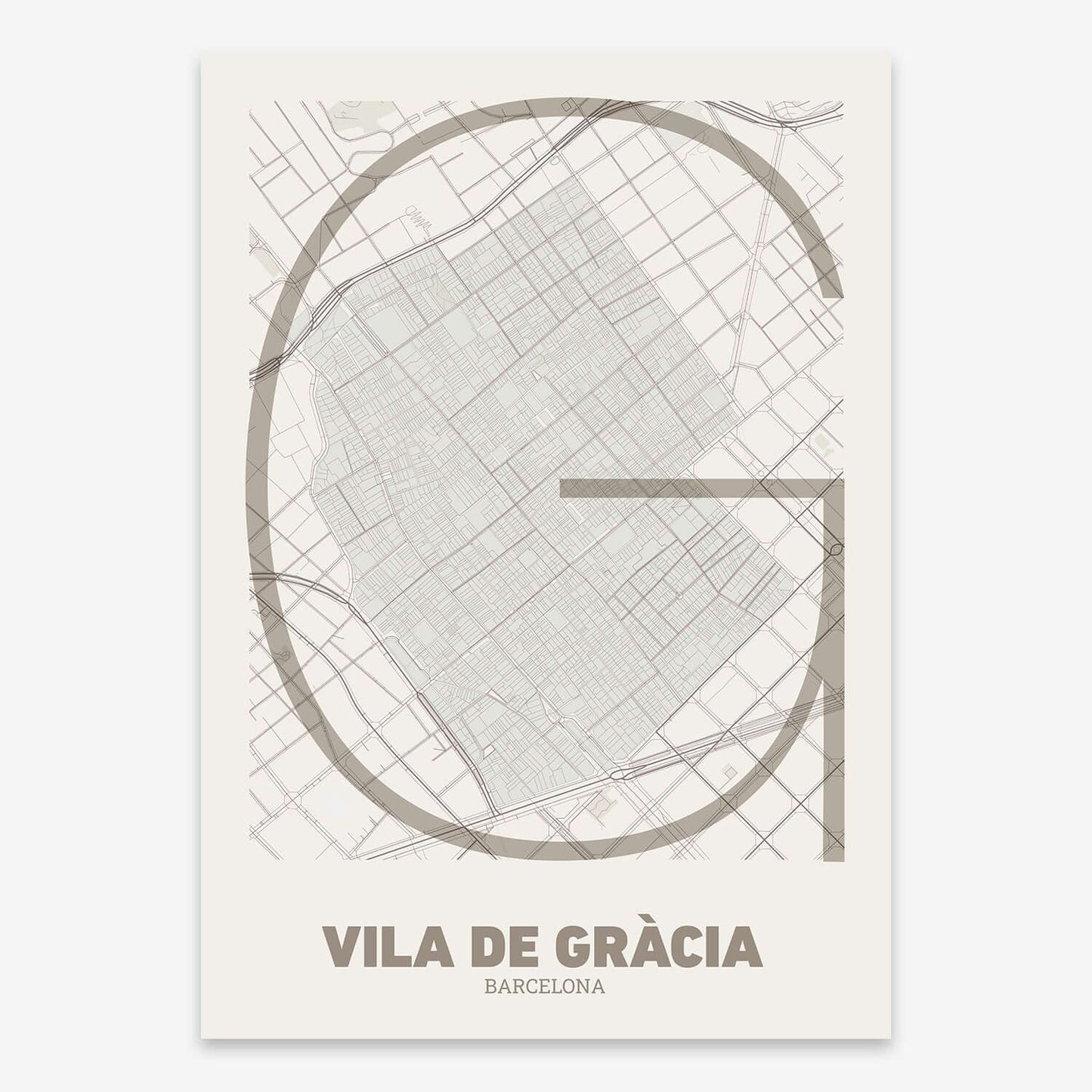 Póster del barrio de Gracia, Barcelona – "La Ultrafina"