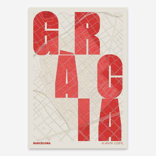 Creative print by Gracia – Graphic design and typography on a map