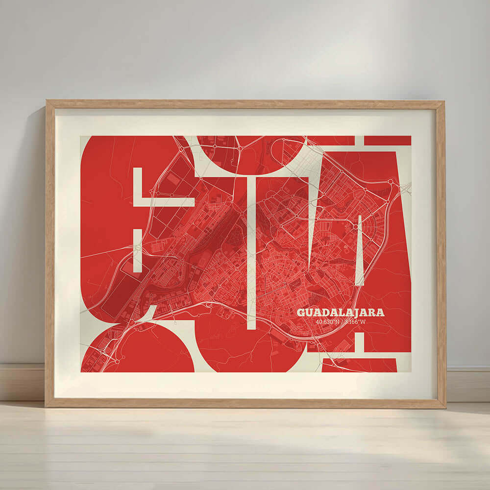 Ilustración de Guadalajara con tipografía geométrica – "Las Letras Inseparables"