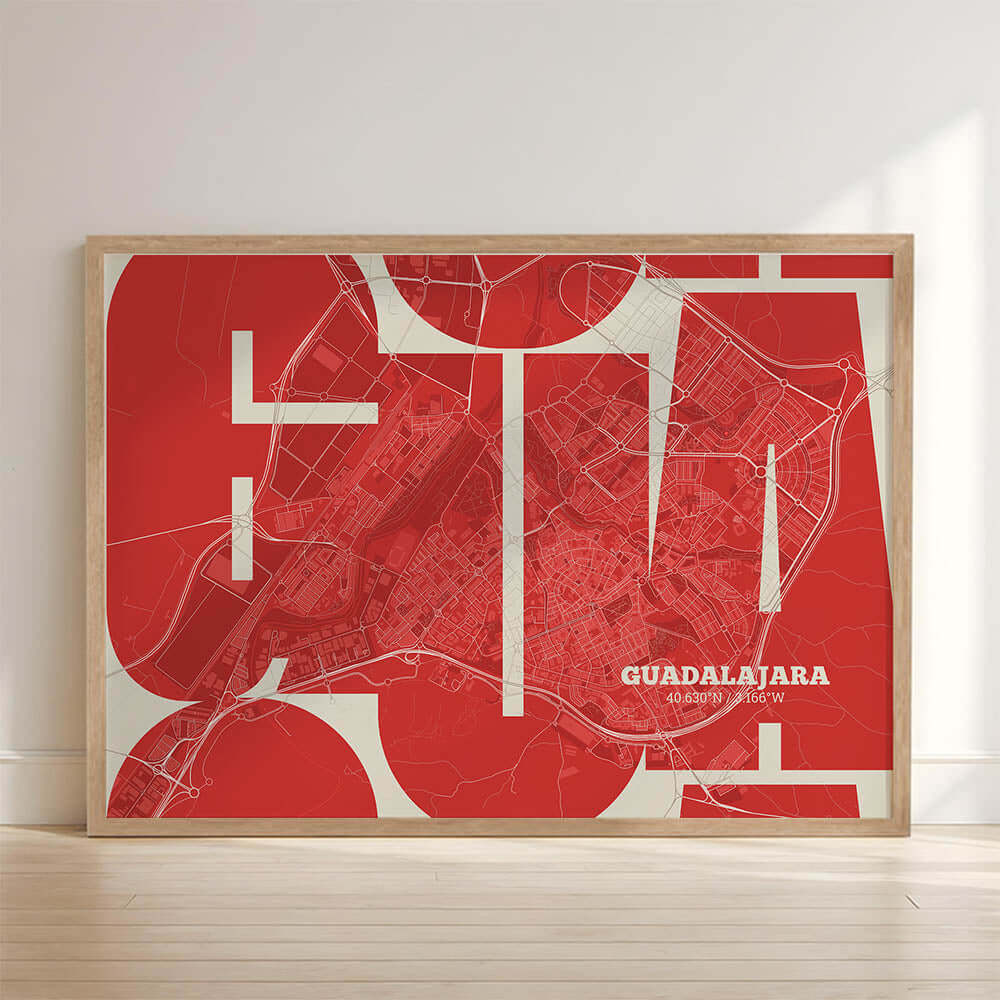 Ilustración de Guadalajara con tipografía geométrica – "Las Letras Inseparables"