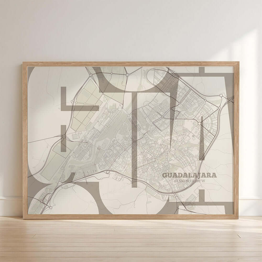 Ilustración de Guadalajara con tipografía geométrica – "Las Letras Inseparables"