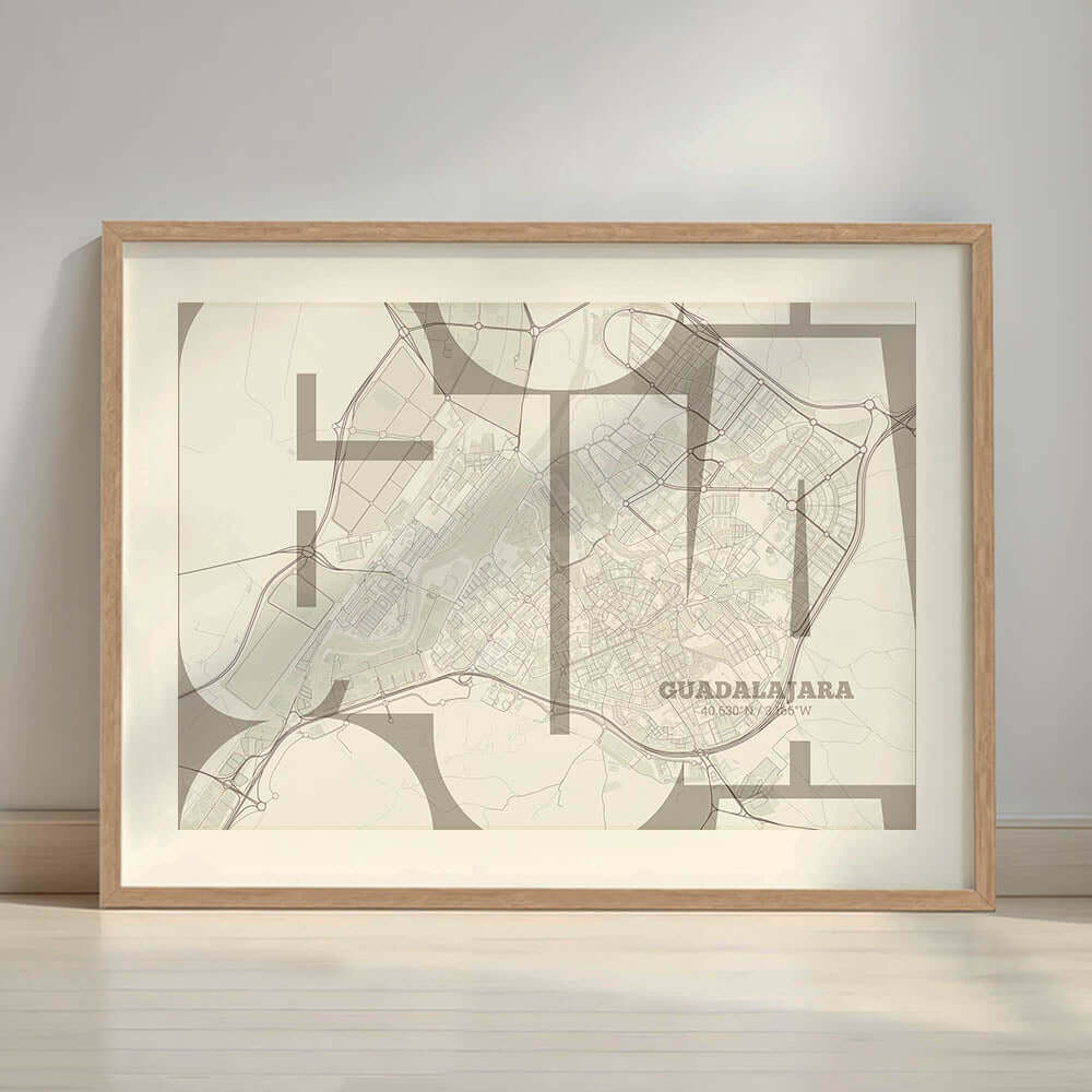 Ilustración de Guadalajara con tipografía geométrica – "Las Letras Inseparables"