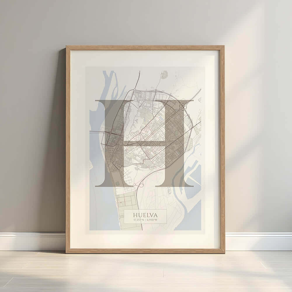 Lámina elegante de Huelva – Póster minimlaista y sofisticado