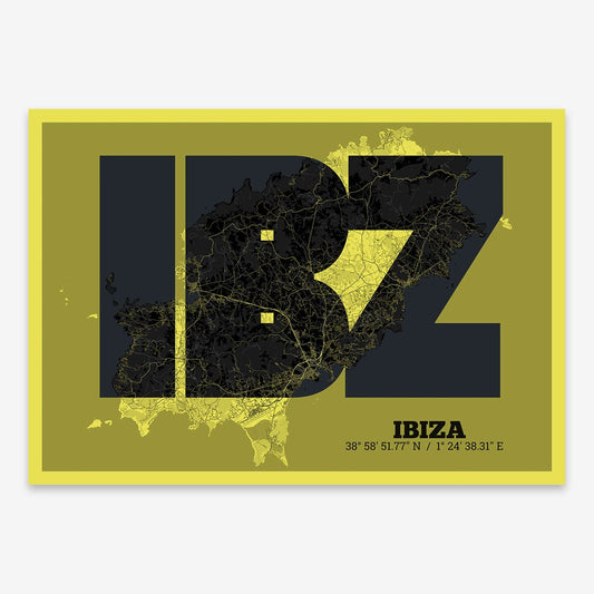 Ibiza decorative print – Modern typographic art