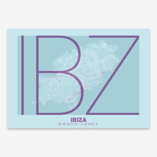 Ibiza decorative poster – Ultra-thin typographic art
