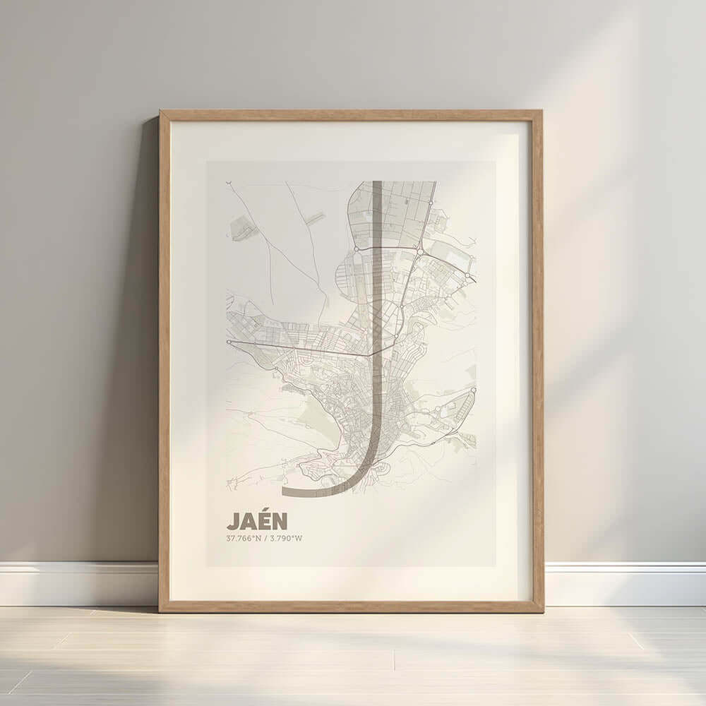 Póster decorativo de Jaén – Arte tipográfico ultrafino
