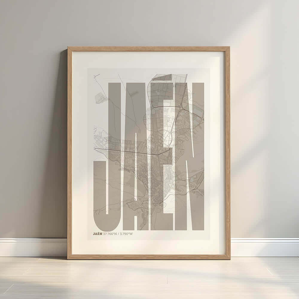 Recuerdo gráfico de Jaén – Lámina tipográfica contemporánea