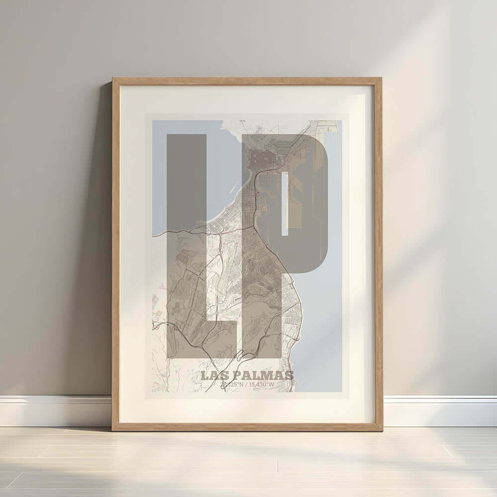 Lámina decorativa de Las Palmas – Arte tipográfico moderno