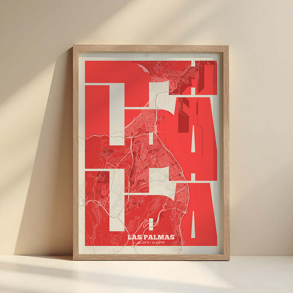 Ilustración de Las Palmas con tipografía geométrica – "Las Letras Inseparables"