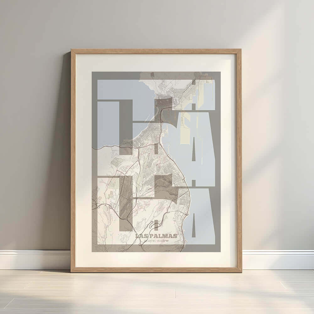 Ilustración de Las Palmas con tipografía geométrica – "Las Letras Inseparables"