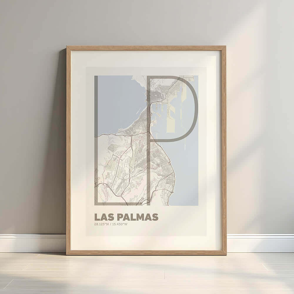 Póster decorativo de Las Palmas – Arte tipográfico ultrafino