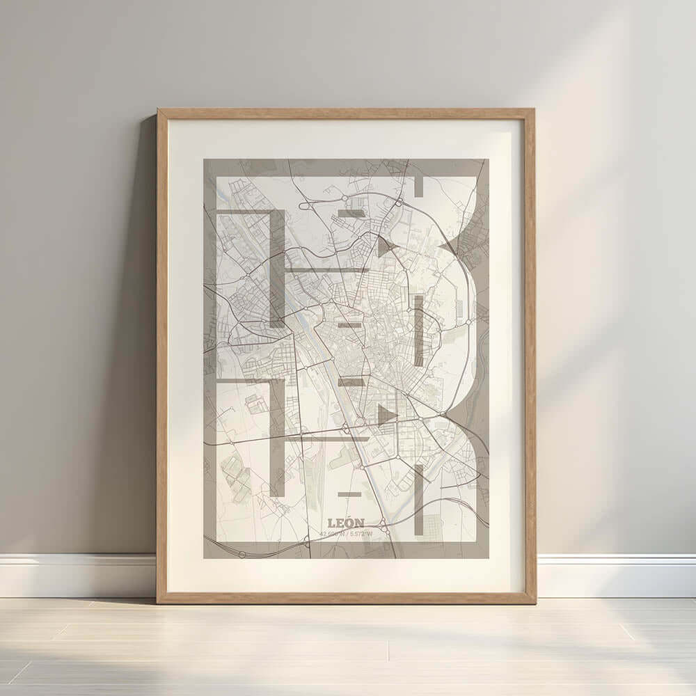 Lion art poster with geometric typography - Custom decoration