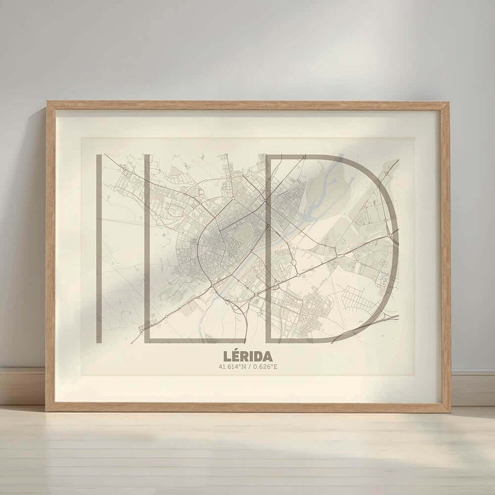 Póster decorativo de Lleida – Arte tipográfico ultrafino
