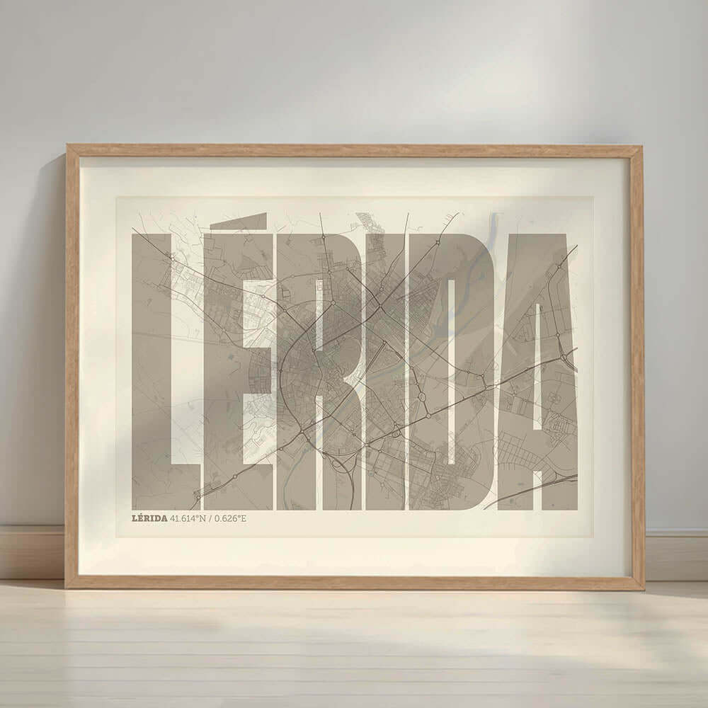 Recuerdo gráfico de Lleida – Lámina tipográfica contemporánea