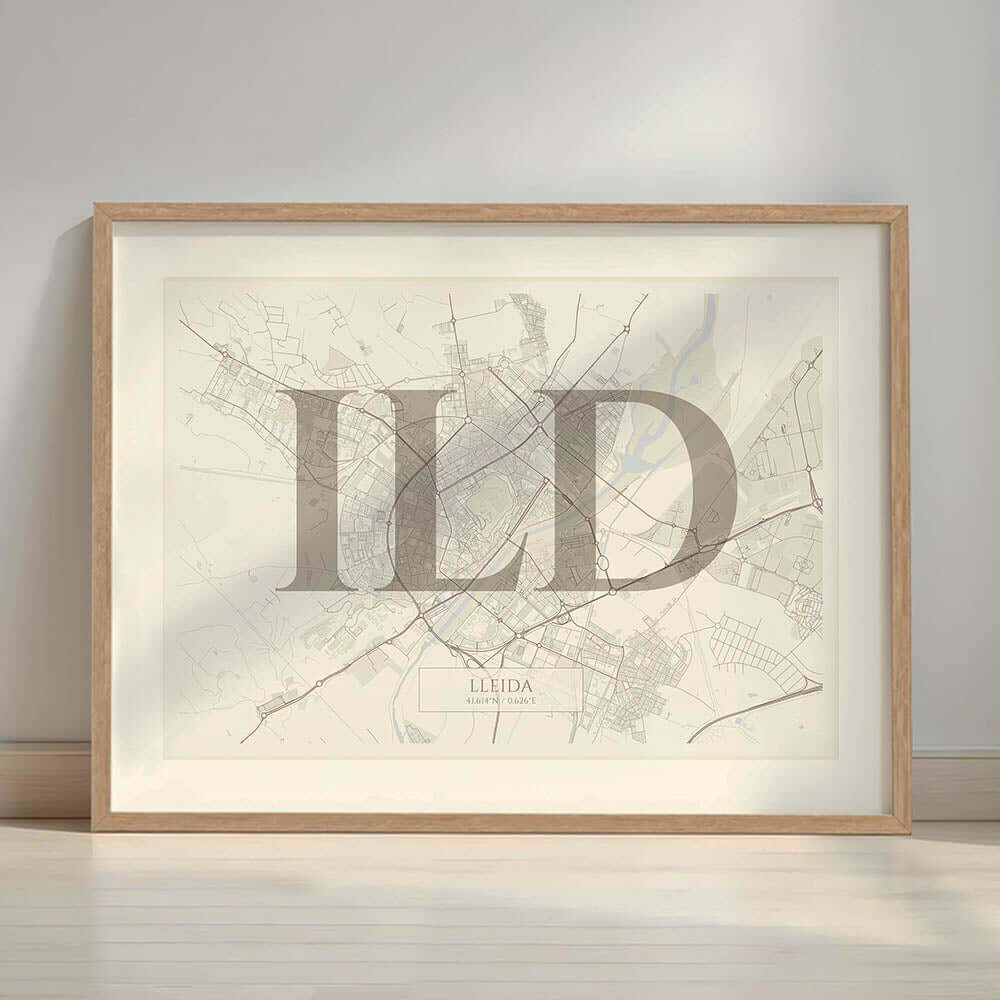Lámina elegante de Lleida – Póster minimlaista y sofisticado