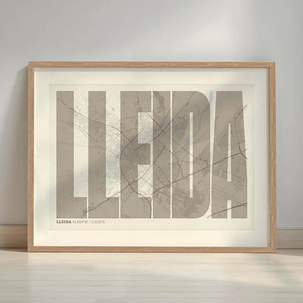 Recuerdo gráfico de Lleida – Lámina tipográfica contemporánea
