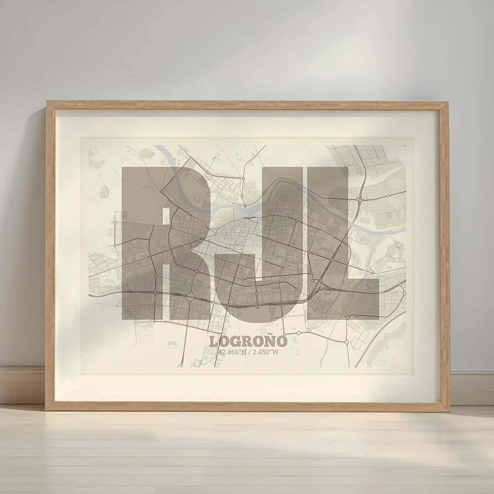 Lámina decorativa de Logroño – Arte tipográfico moderno