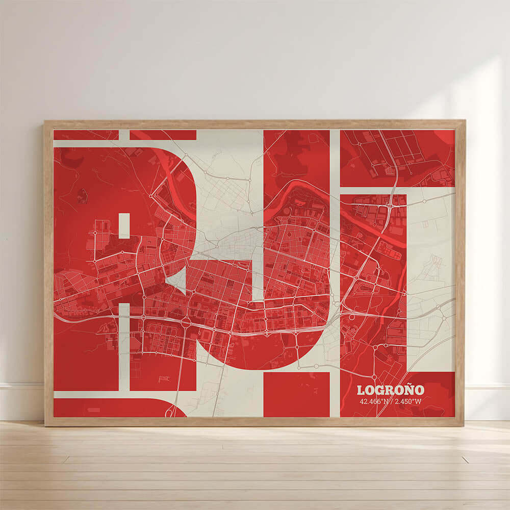 Ilustración de Logroño con tipografía geométrica – "Las Letras Inseparables"