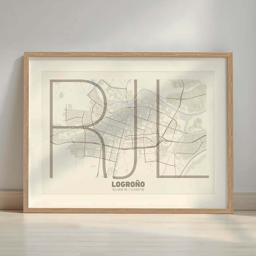 Póster decorativo de Logroño – Arte tipográfico ultrafino