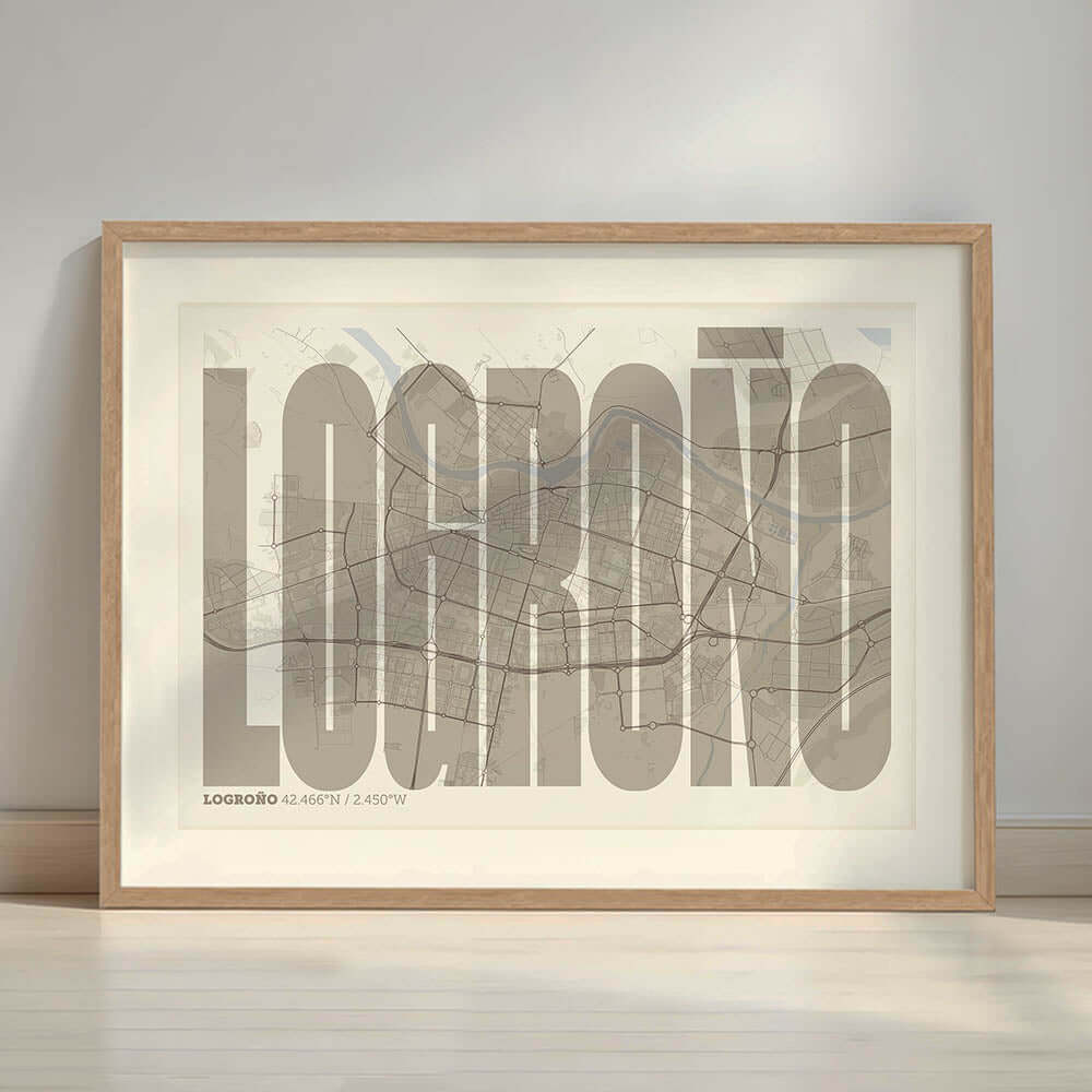 Recuerdo gráfico de Logroño – Lámina tipográfica contemporánea