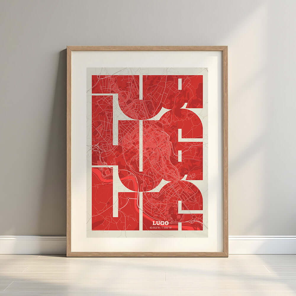 Ilustración de Lugo con tipografía geométrica – "Las Letras Inseparables"