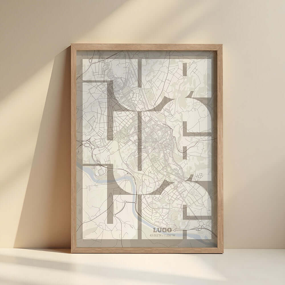 Ilustración de Lugo con tipografía geométrica – "Las Letras Inseparables"