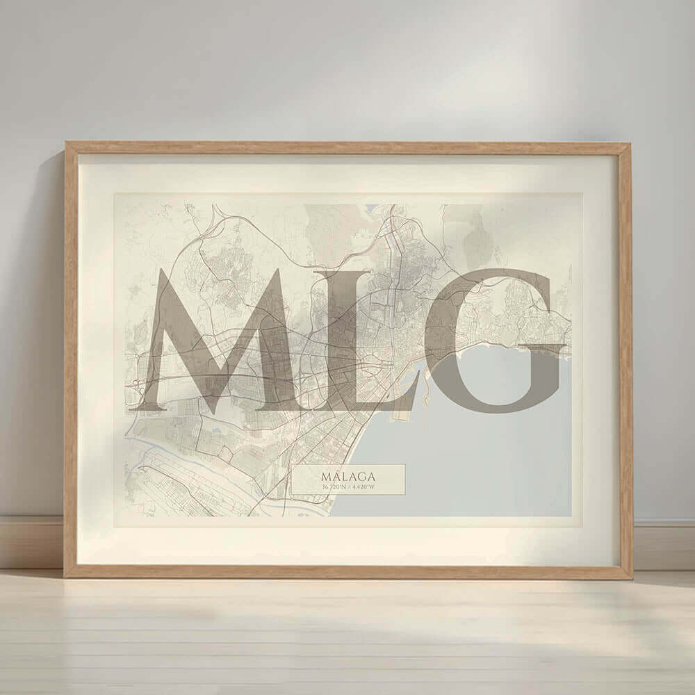 Lámina elegante de Málaga – Póster minimlaista y sofisticado