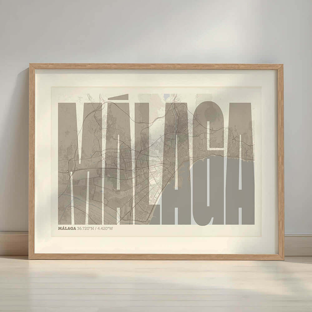 Graphic souvenir of Malaga – Contemporary typographic print