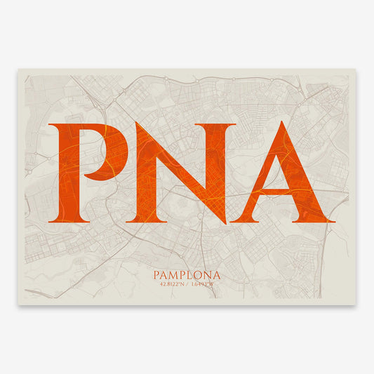 Lámina elegante de Pamplona – Póster minimlaista y sofisticado