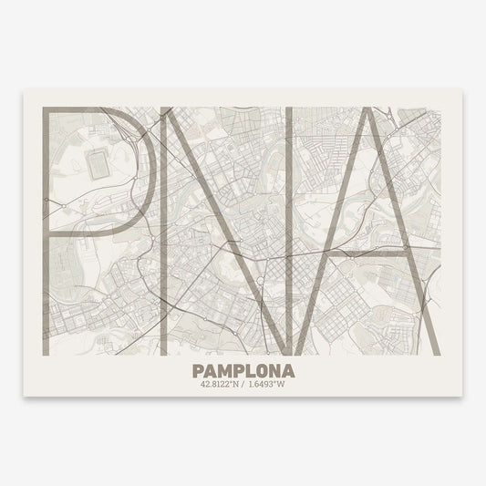 Póster decorativo de Pamplona – Arte tipográfico ultrafino
