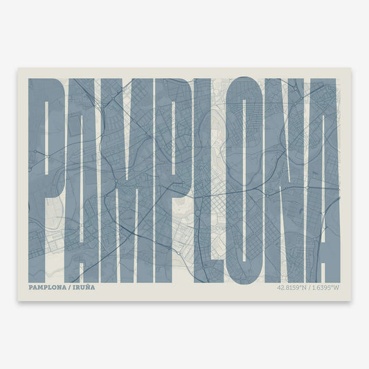 Recuerdo gráfico de Pamplona – Lámina tipográfica contemporánea