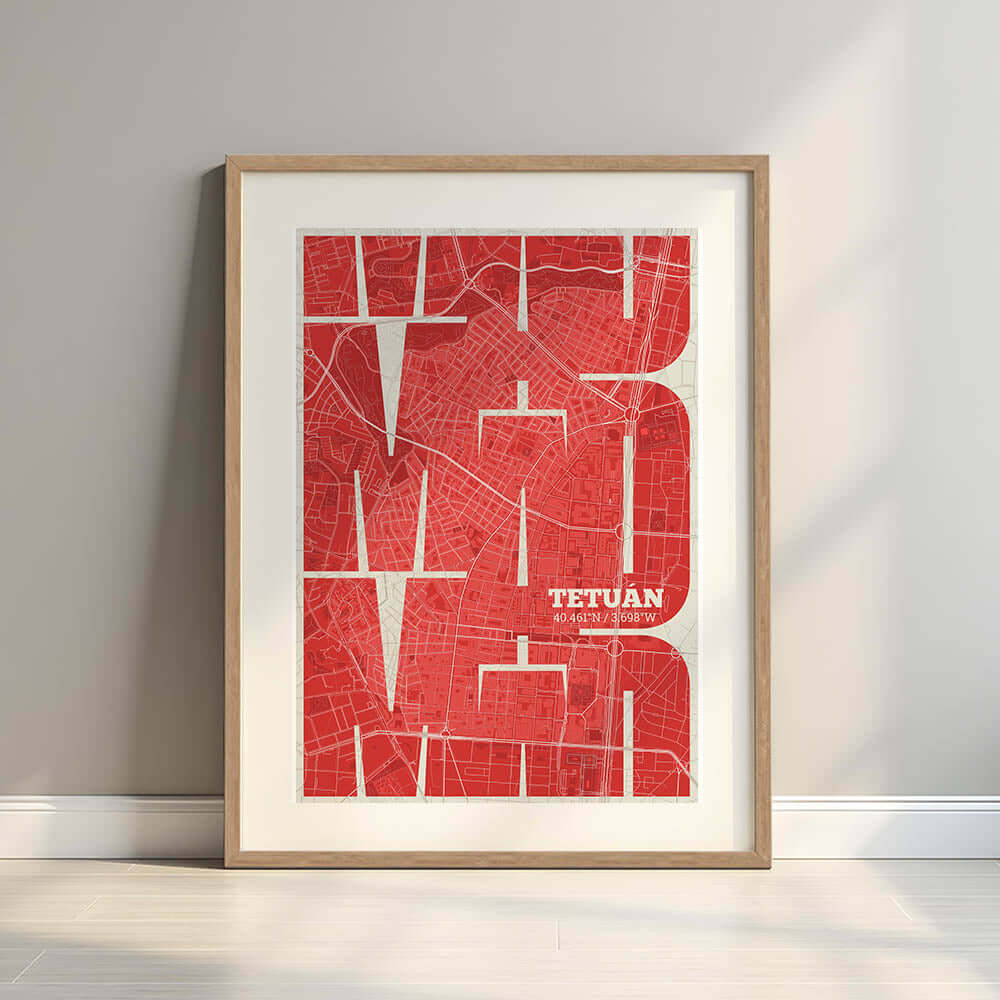 Ilustración de Tetuán, Madrid con tipografía geométrica – "Las Letras Inseparables"