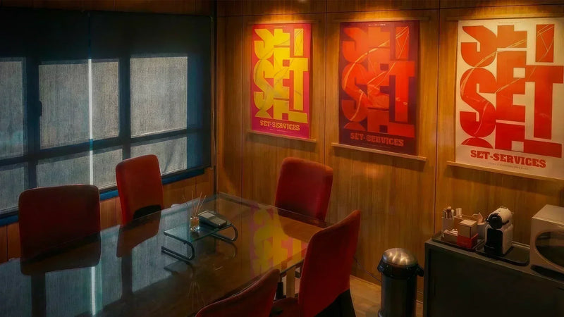 Office decoration for a furniture and prop rental company.