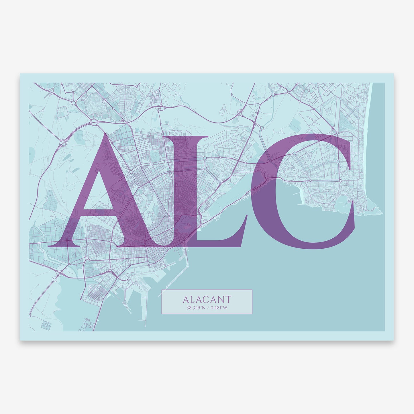 Alacant Map V06 Shabby / No Frame / No