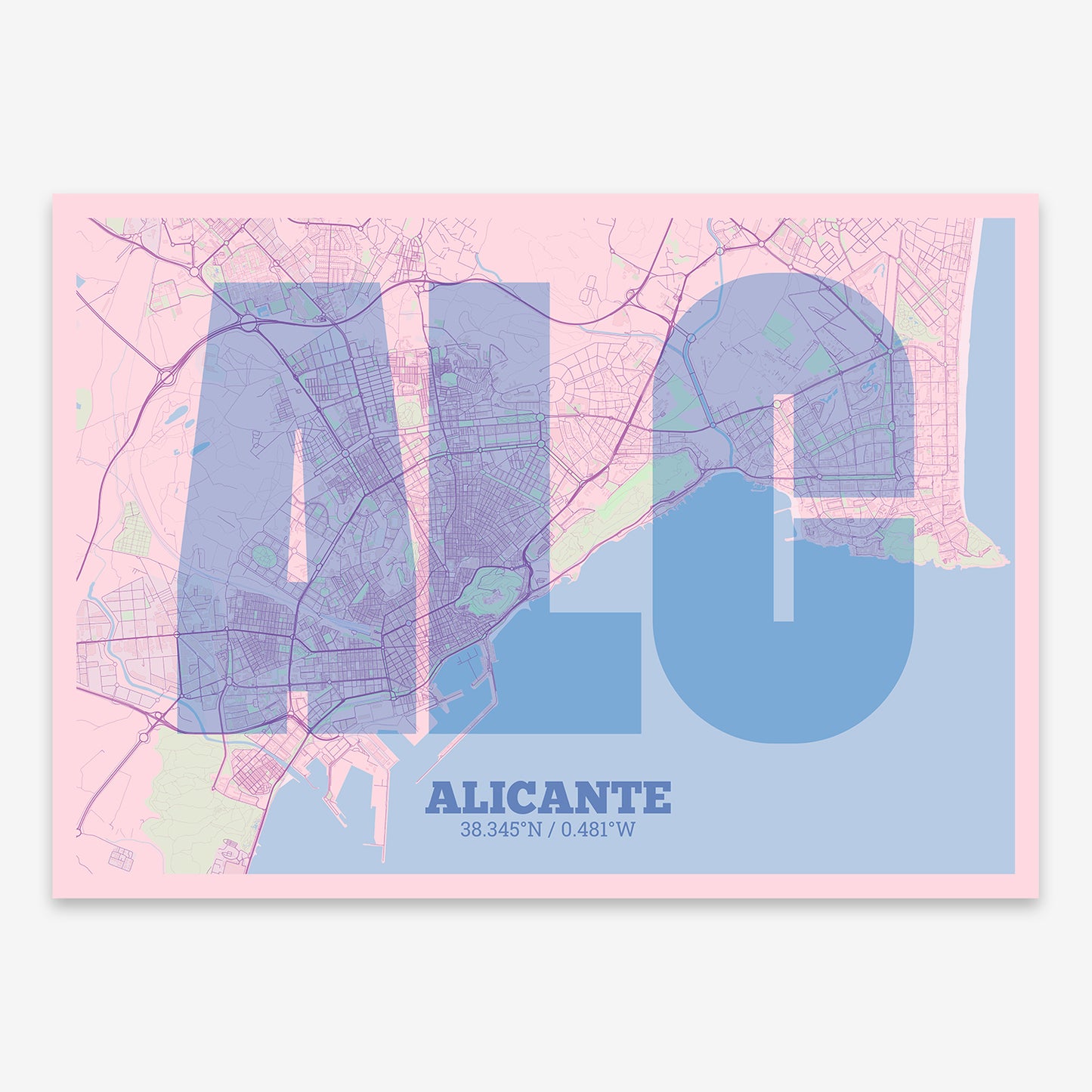 Alicante Map V02 Nursery / No Frame / No