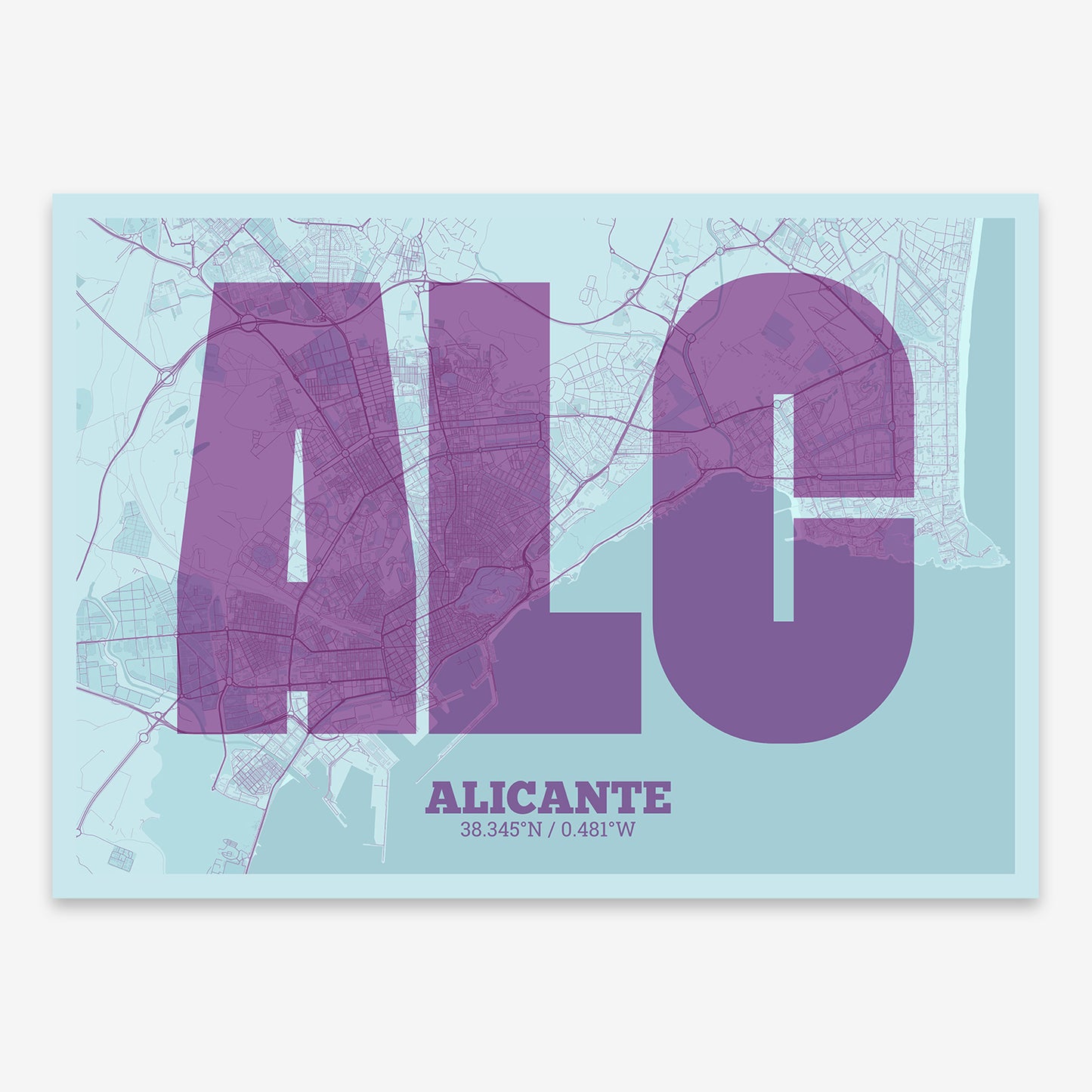 Alicante Map V02 Shabby / No Frame / No