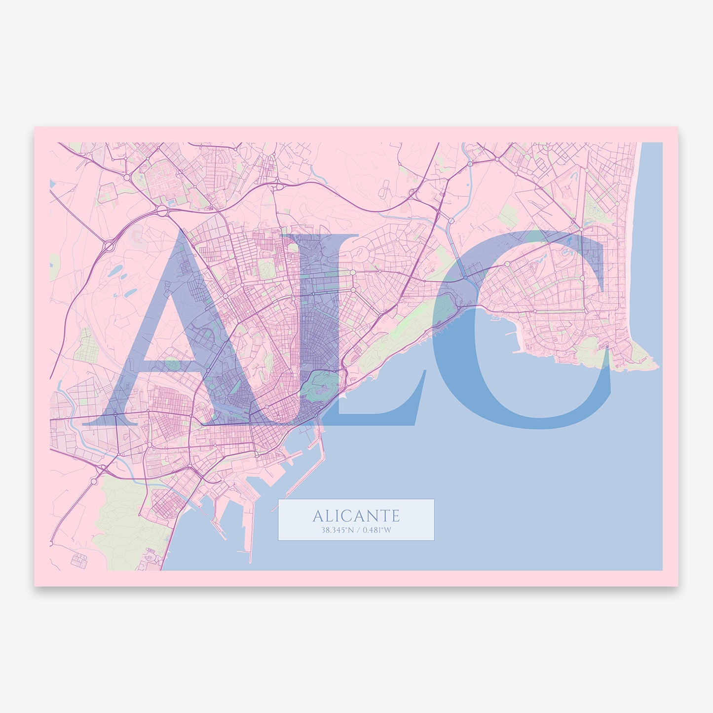 Alicante Map V06 Nursery / No Frame / No